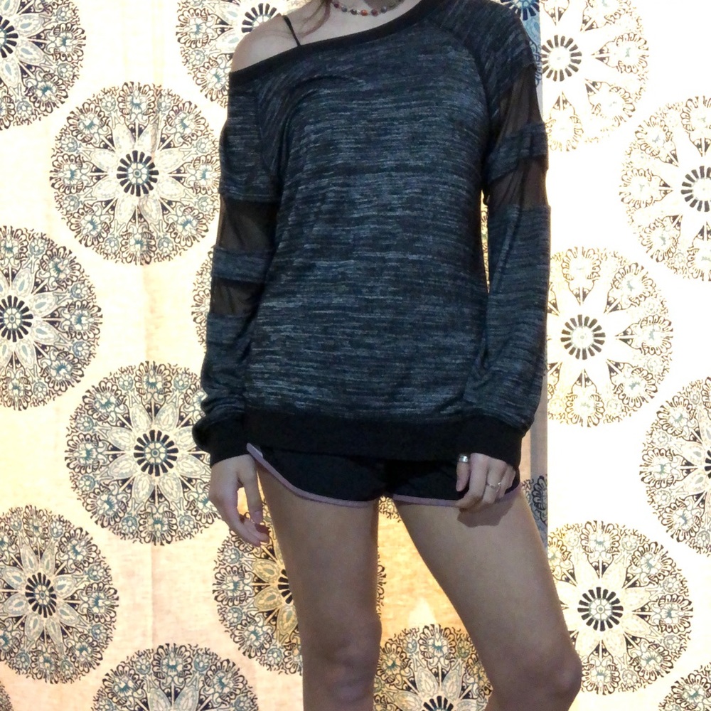 Steve Madden Long Sleeve with Mesh Cut Outs
